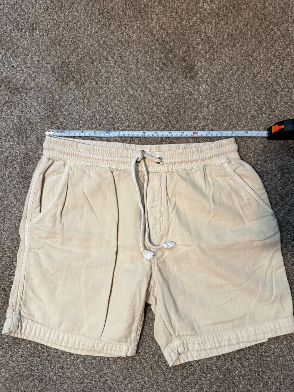 Marine Layer Cream Saturday Drawstring Shorts - Picture 4 of 6